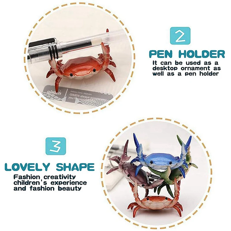 8x Japanse Creatieve Schattige Krab Pen Houder Gewichtheffen Krabben Penhouder Beugel Opbergrek Cadeau Briefpapier B