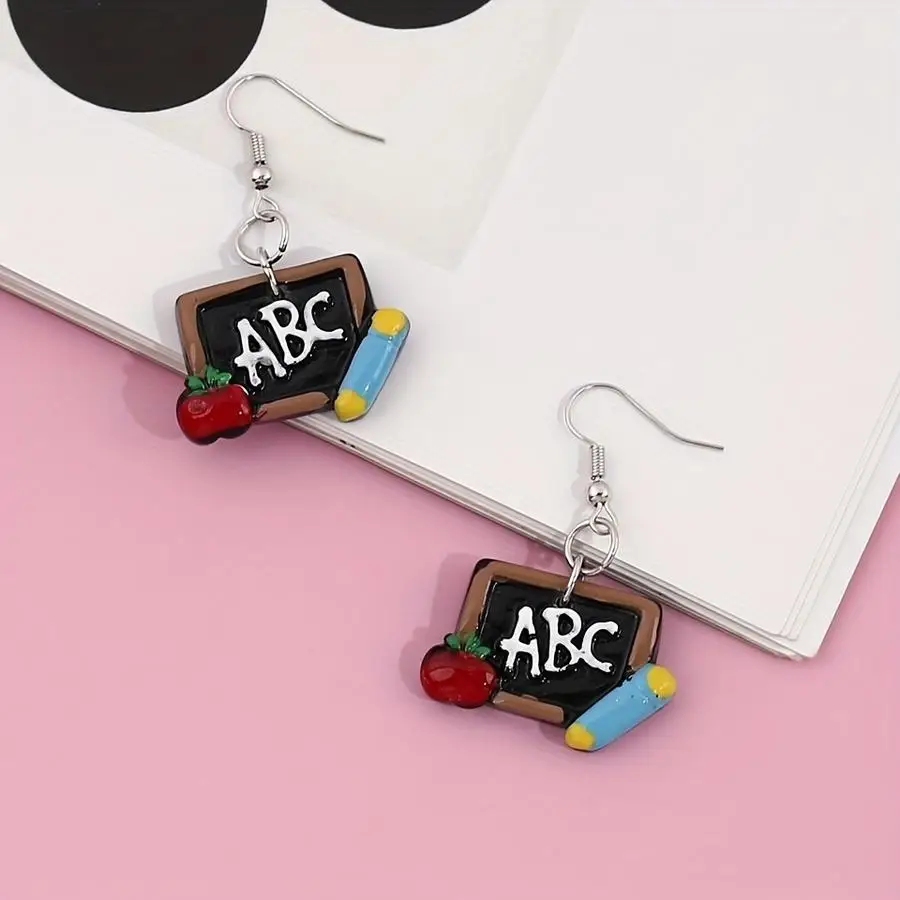 1/5/10/20/50/100pcs Pair Of Drop Earrings Cute Blackboard Design Pick A Letter U Prefer Match Daily Outfits Party Accessories Te