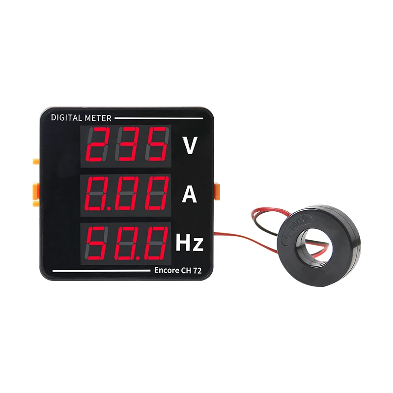 Three Display Digital Display Meter Current Voltage Hertz Ammeter 72*72mm V A HZ