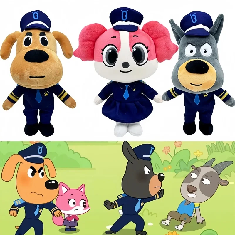 

New Sheriff Detective Dog Labrador Plush Toys Rabbit Wolf Security Sergeant Plushie Figure Soft Stuffed Doll Birthday Decor Gift