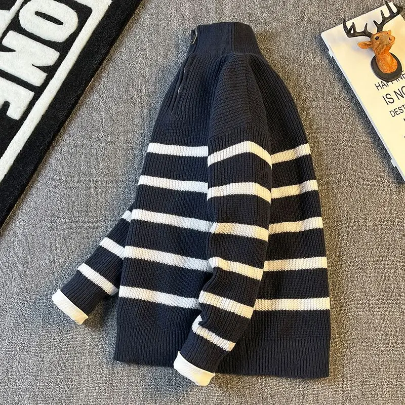 

2025 Vintage Japanese Sle Zipper Sweater Soft Cozy Lazy Sle Women's Knitted Long Sve Pullover Hooded Faion Urban Wear