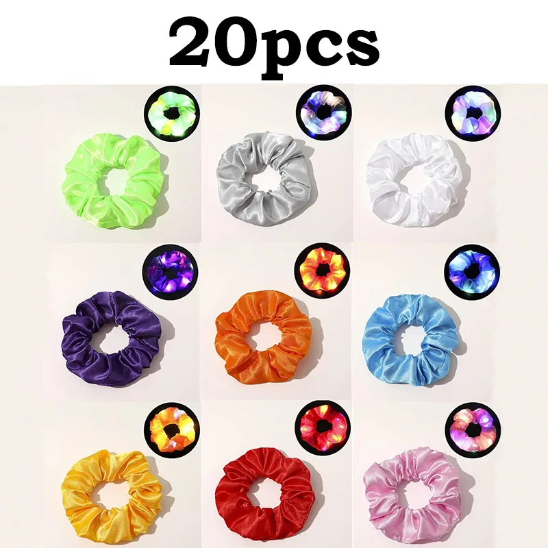 YEAHUI EL 1/10 Stück LED leuchtende Haargummis, leuchtendes Haarband, Mädchen leuchten Haargummi, Geburtstagsfeier, Kopfbedeckung, Zubehör, Haar-Accessoires 6