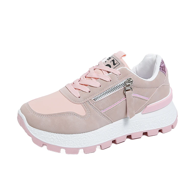 

Women's Shoes Casual Patchwork Leather Sneakers Autumn Thick Bottom Casual Vulcanised Shoes Ladies