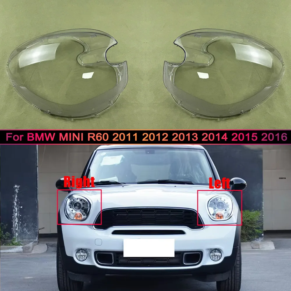 For BMW MINI R60 2011 2012 2013 2014 2015 2016 Transparent Headlamp Cover Lamp Shade Front Headlight Shell Lampshade Lens shell