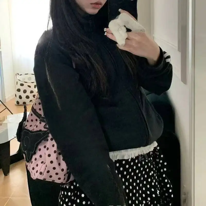 Streetwear Trendy Y2k Aesthetic Dots Wings Women's Handbags Fashion Office Lady Shoulder Underarm Bag All Match Casual Backpacks