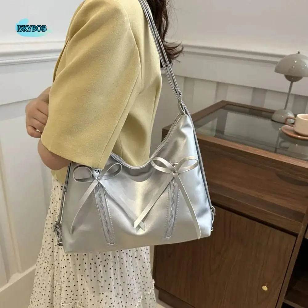 

Модная корейская сумка подмышками с бантиками, универсальная повседневная сумка-тоут с бантом, стильные женские сумки большой вместимости, дорожная сумка