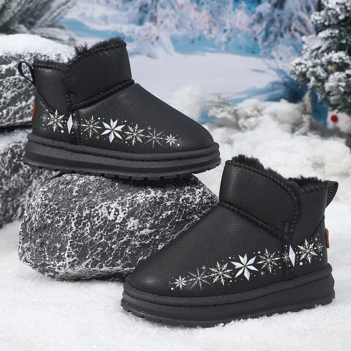 Kids Snow Boots Soft Bottom Children Casual Boots Round Toes Warm Fur 2026 Winter New Boys Girls Short Boots Non-slip