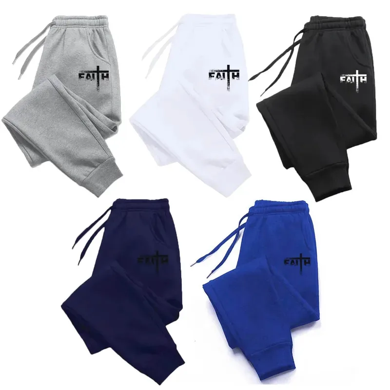 

Men's Faith Art Design Pattern Sweatpants with Pockets Casual Sweatpants for Autumn Creative Fashionable Sweatpant