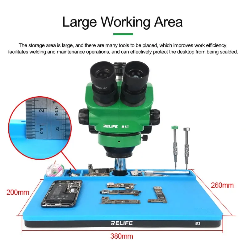 RELIFE RL-004I Microscope Base B3/B1 Repair Pad Insulation High Temperature Silicone Pad Welding Table Pad BGA Soldering Station