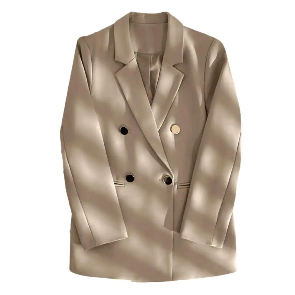 Elegant Women s Black Suit Jacket Slim Lapel Single Button Long Sleeve Female Spring Lady Commute Street Outwear New