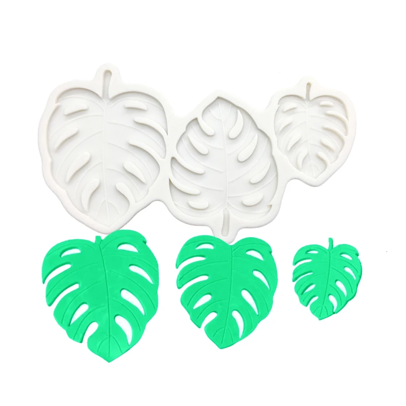 Monstera Deliciosa Leaf Shape Silicone Baking Mold Fondant Cake Decorating Tools