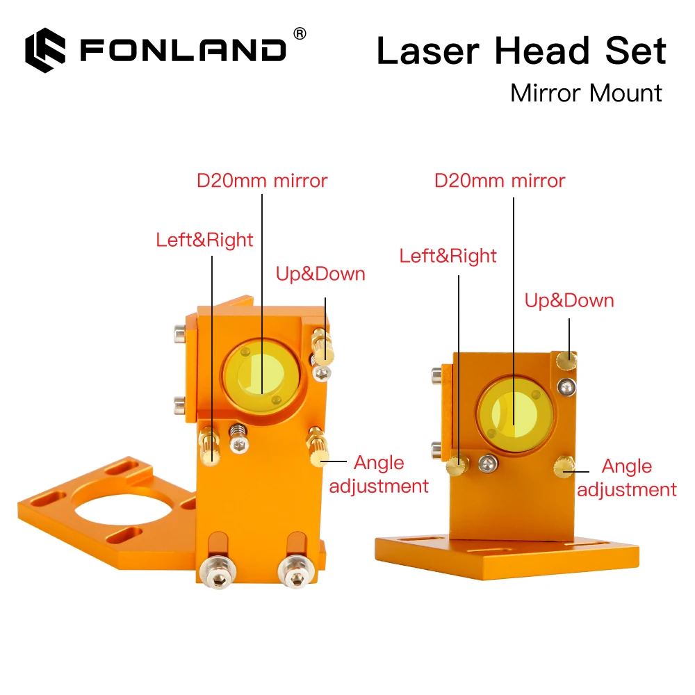 Fonland K سلسلة CO2 مجموعة رأس الليزر D12/20 عدسة رأس الليزر Dia.12/20mm Si Mirror D20mm لآلة القطع والنقش بالليزر K40 #4