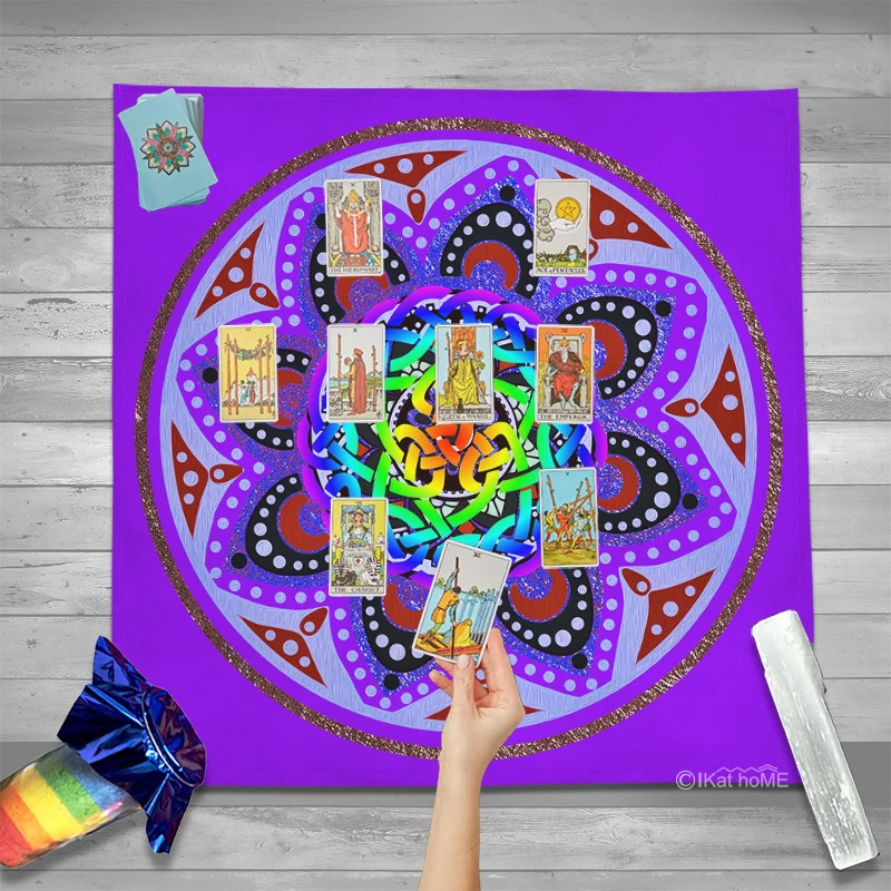 

Purple Celtic Knot Celts Tarot Tablecloth Velvet Altar Cloth Oracle Card Pad Divination Witchcraft Astrology Supplies Boho Decor