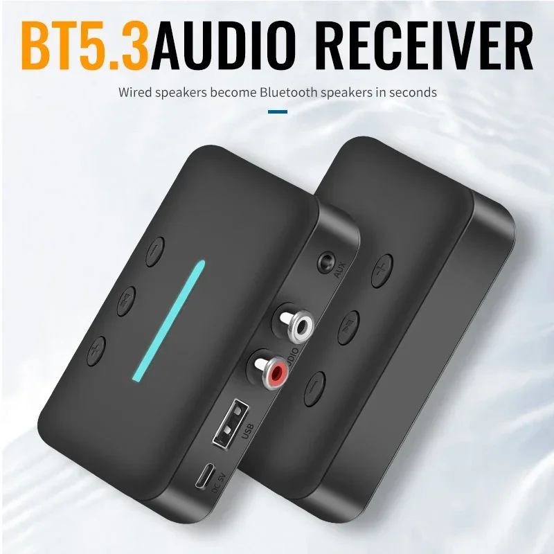 USB Bluetooth 5.3 Audio Receiver Adapter Wireless Stereo Music 3.5mm AUX R/L RCA Support U-Disk Playback For Desktop Speaker Amp image 2
