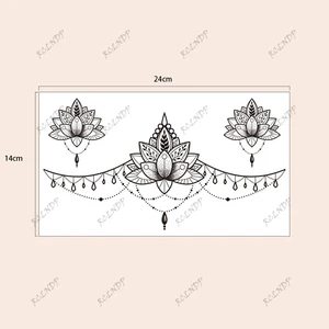 ماء الوشم المؤقت، فو زهرة، أنماط هندسية، فلاش الوشم، الصدر وتاتو ملصق للفتاة والنساء أعلى 10 بيع الوشم للمرأة بعقب - No10