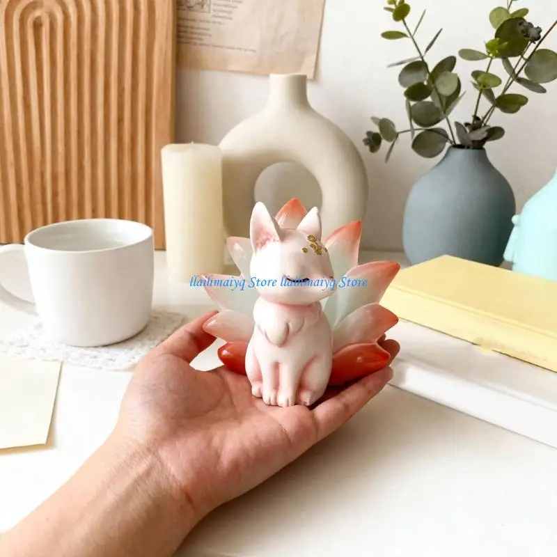 573B Ergonomic Silicone Mold Crafting Accessories Moulds Foxes for Resin