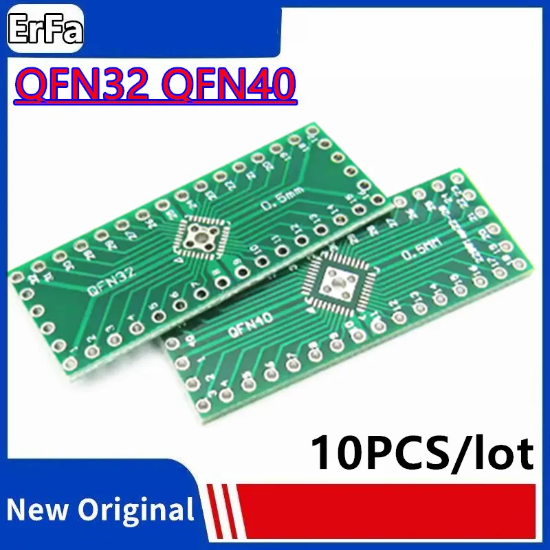 

10PCS QFN32 QFN40 Transfer Board Adapter PCB Pinboard SMD to DIP40 DIP32 DIP Pin IC Test Plate 0.5mm 2.54mm Pitch Converter Sock