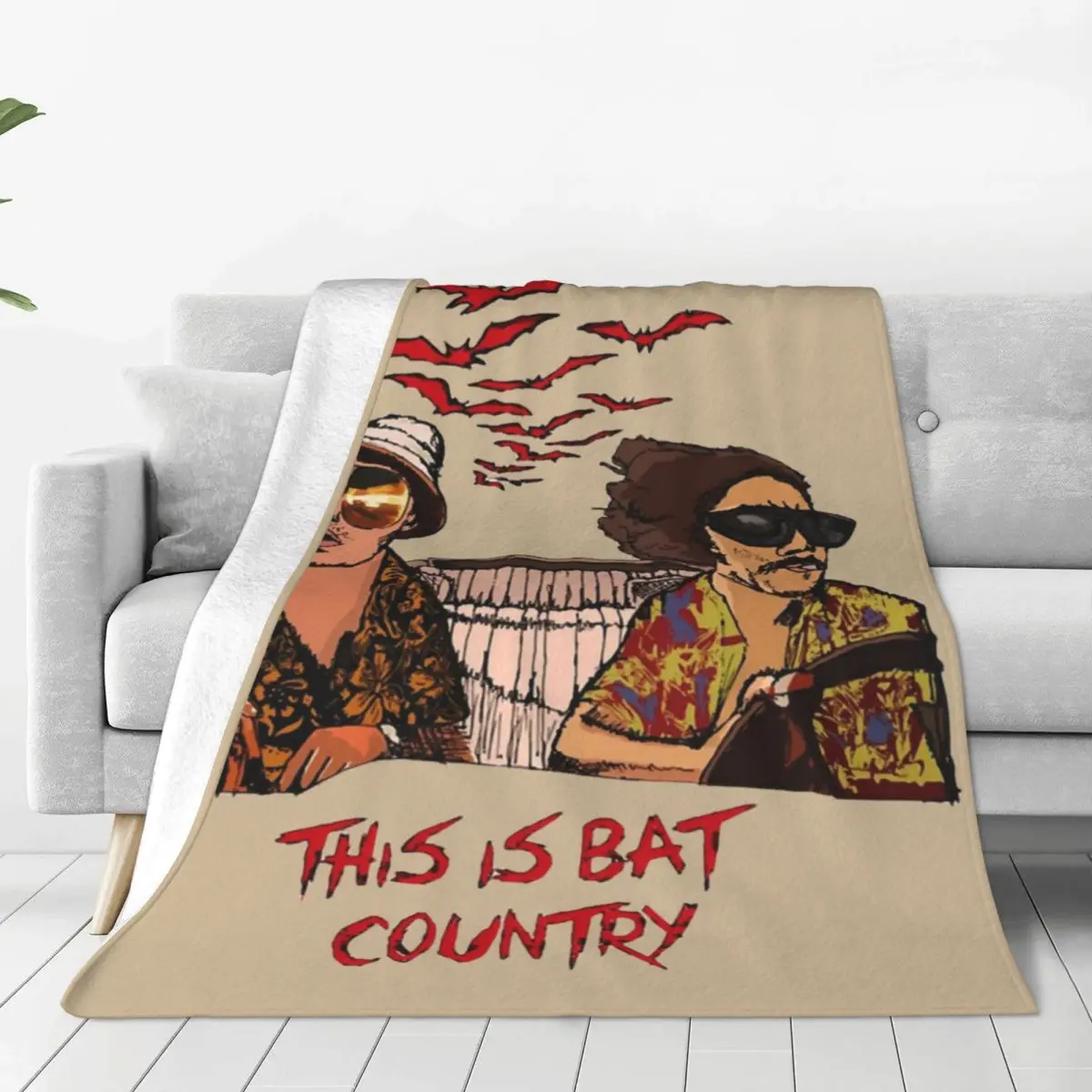 Fear And Loathing In Las Vegas Art Blanket Soft Warm Flannel Throw Blanket Plush for Bed Living room Picnic Travel Home Couch