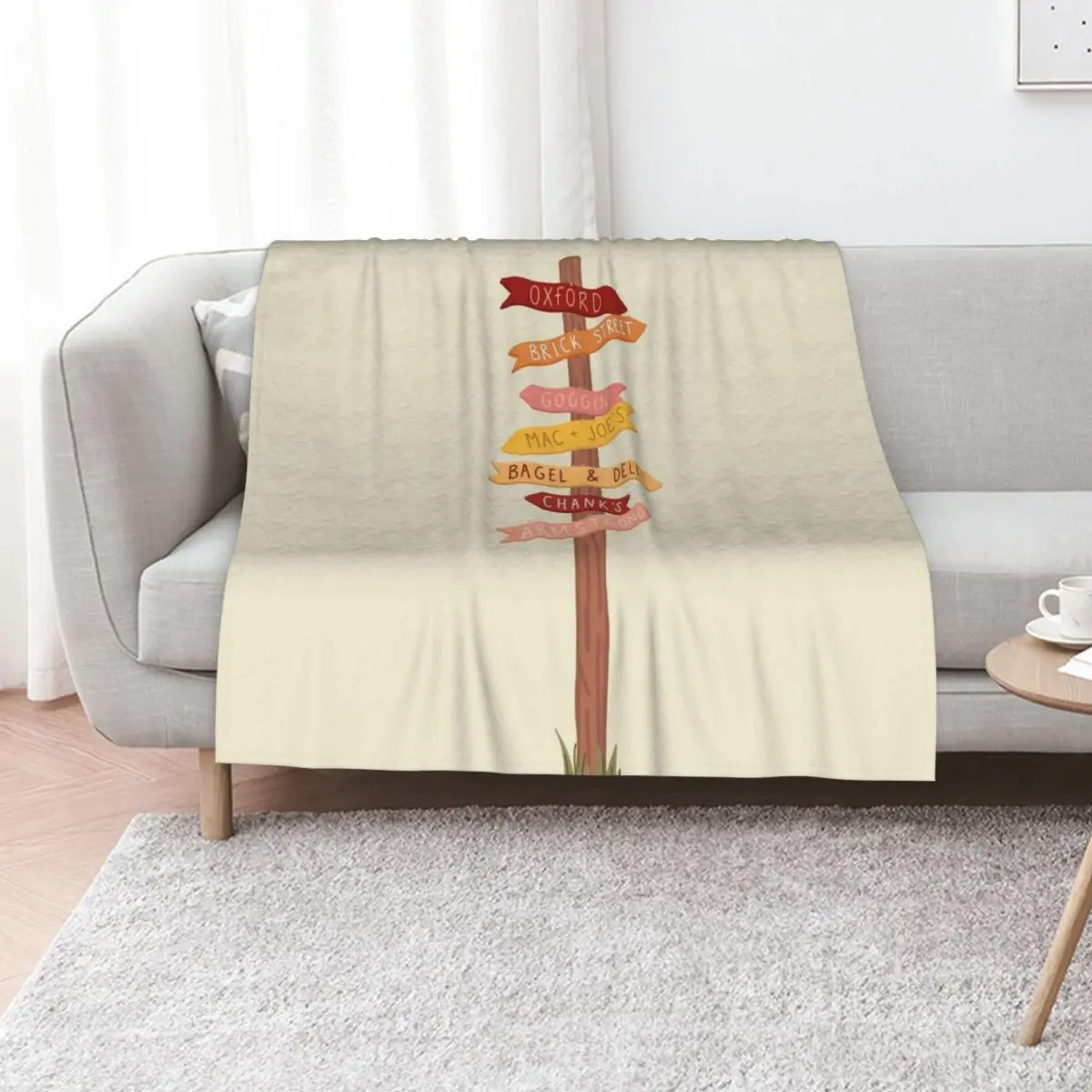 Miami University Sign Post Throw Blanket Soft Plaid on the sofa Sofas bed plaid Flannel Fabric Tourist Blankets