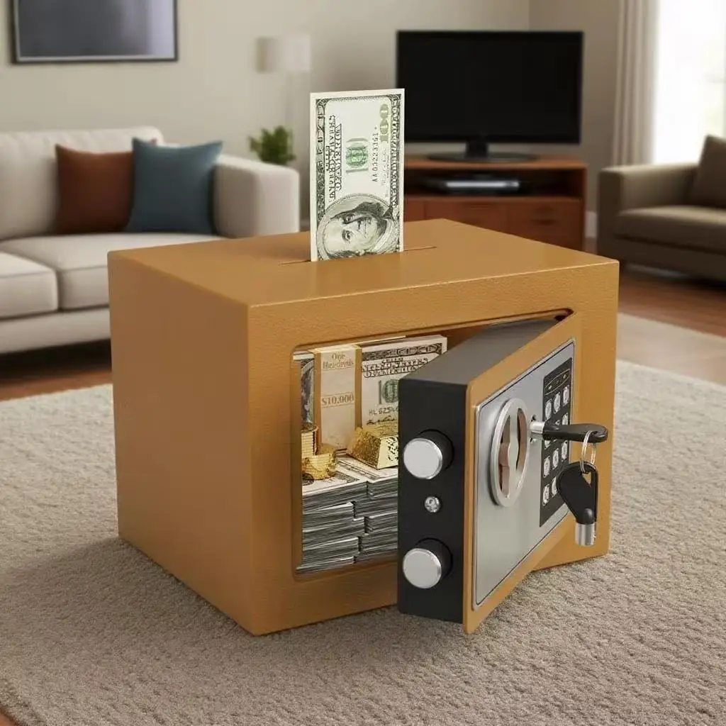 Mini scatola password per celebrità di Internet - barattolo di risparmio per bambini - deposito monete per adulti - può essere storato e ritirato - chiave e passeggiata