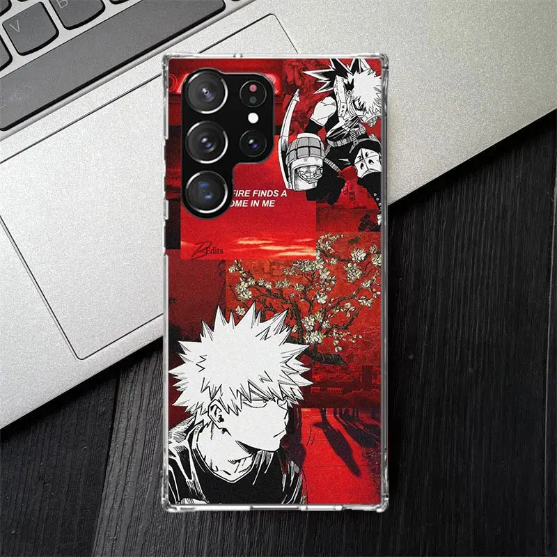 My Hero-funda de silicona suave para teléfono, carcasa para Samsung Galaxy S24, S23, S22 Ultra, S21, S20 FE, S10 Plus, S10E, S9, S8 +, Bakugou Katsuki