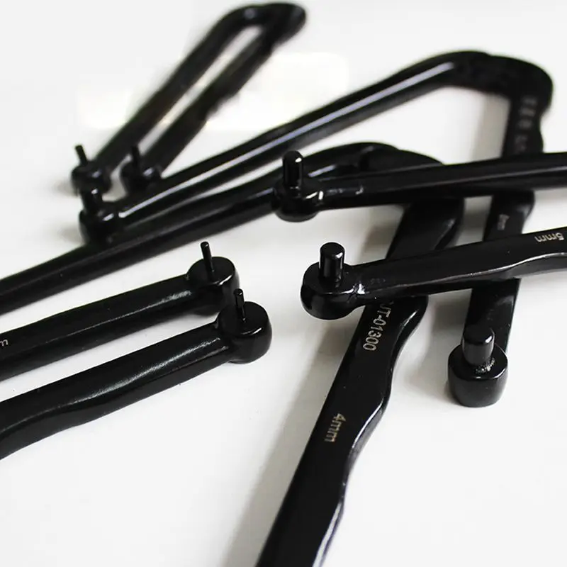 Imagem -06 - Acabamento Aço Ajustável Pin-tipo Face Spanner Chave Universal Chave para Porcas Redondas mm mm mm mm mm 161 mm de Comprimento mm de Espessura Preto