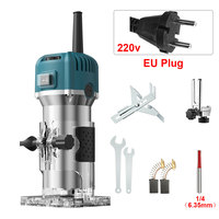 6 Speed 800W Electric Trimming Machine 30000rpm Woodworking Milling Engraving Hand Wood Edge Router Trimmer Home DIY Power Tool