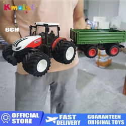 RC Tractor Trailer with LED Headlight Farm Toys Set 2.4GHZ 1/24 Remote Control Car Truck Farming Simulator for Children Boy Gift