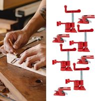 3/4 Inch Screw Clamp Set Pipe 4 Sets Clamp Wood Metal Clamps Made of Iron Screw Clamp Bar Clamp DIY Hand Tool Kit Pipe Clamps
