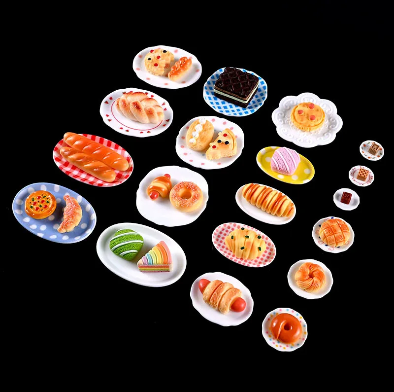 10 Pcs Cute Cartoon Miniature Plate Resin Accessories Dollhouse Handmade DIY Decorations - Image 5