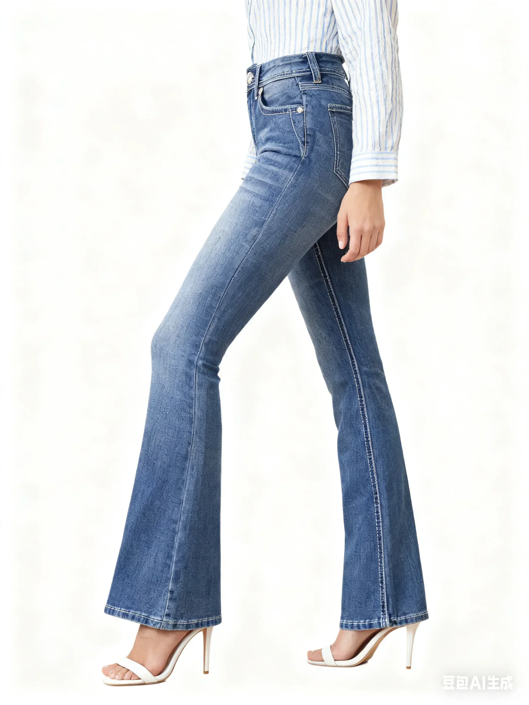 Slim Fit Flare Jeans für Damen, hochwertige Denim-Hosen, modische Damenbekleidung