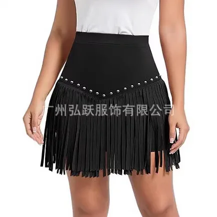 Women Fringe Western Cowboy Skirt Country Music Concert Outfit Cowgirl Dance Party Evening Dress