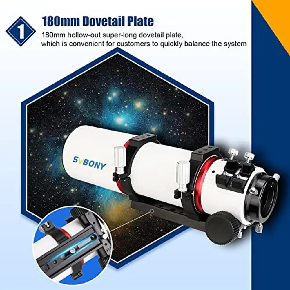 80mm APO Triplet Refractor Telescope with Micro-Reduction Focuser Deep Sky Astrophotography Adults Portable OTA Galaxies