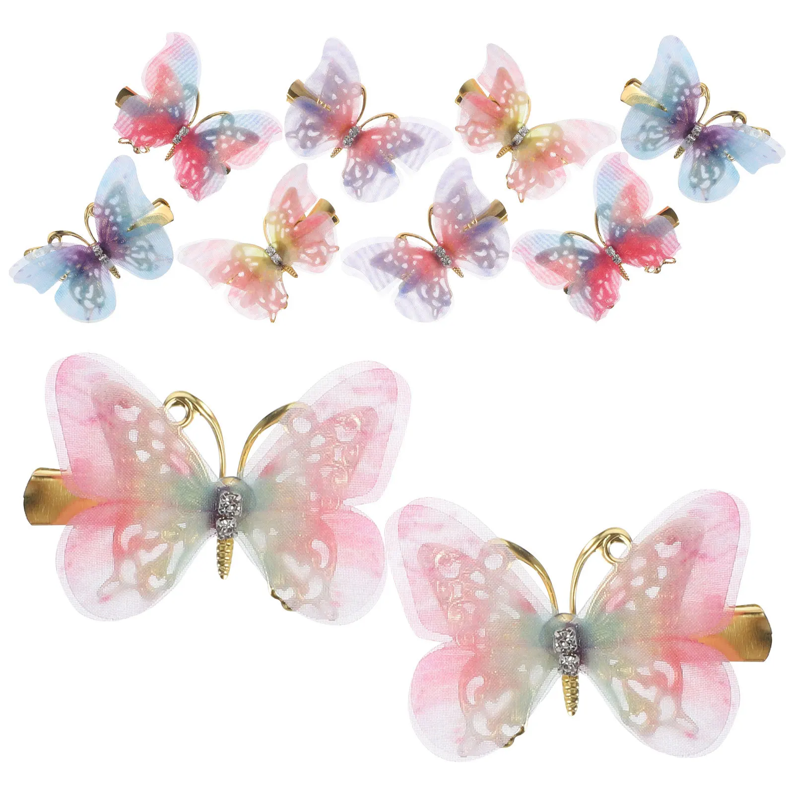 

10Pcs Butterfly Hair Clips Small Metal Hairpins Hair Decoration for Girls Kids Hairstyles Cosplay Birthday Party