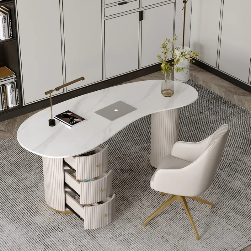 Table reception negotiation beauty salon desk home modern simple Internet celebrity light luxury rock slab desk