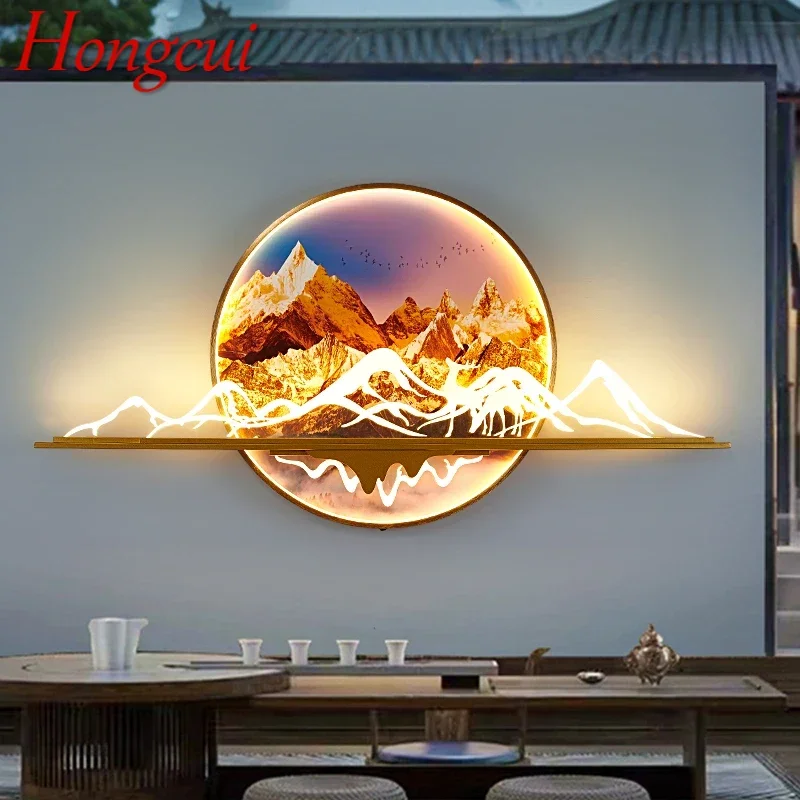 

Hongcui Solar Outdoor Mural Lamp Creative Circular Landscape Waterproof Mural Outdoor Villa Courtyard Garden Decoration Painting