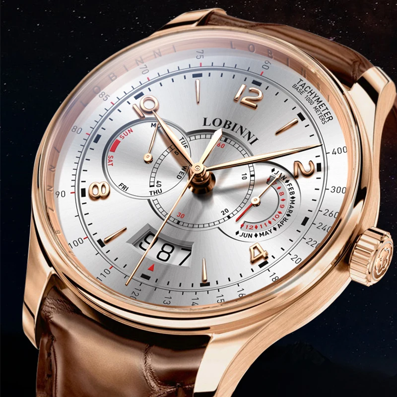 

LOBINNI 316L Stainless Steel Case 42mm Men Wristwatch 10mm Thickness MIYOTA 9122 Movement Waterproof Automatic Watches
