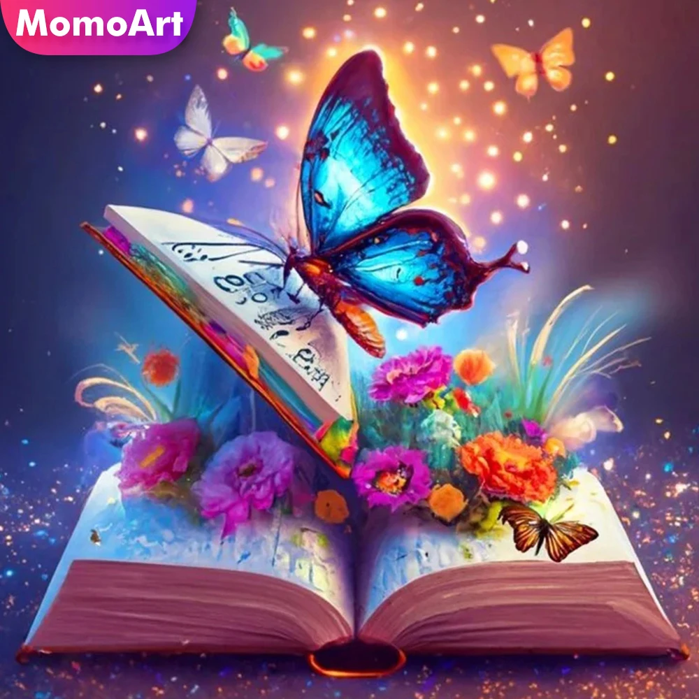 MomoArt Diamond Mosaic Butterfly Craft Kit ricamo libro punto croce pittura floreale fantasia paesaggio artigianato