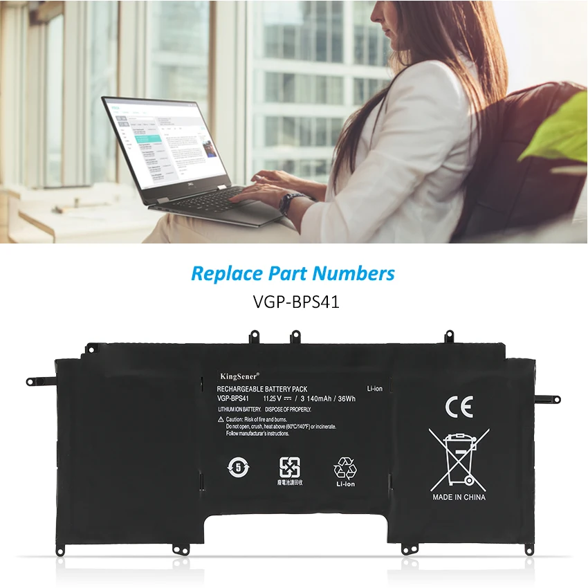 KingSener VGP-BPS41 Loptop Battery For SONY Vaio Flip 13 SVF13N SVF13N13CXB SVF13N18SCB SVF13N17SCB SVF13NA1PT 11.25V 36Wh