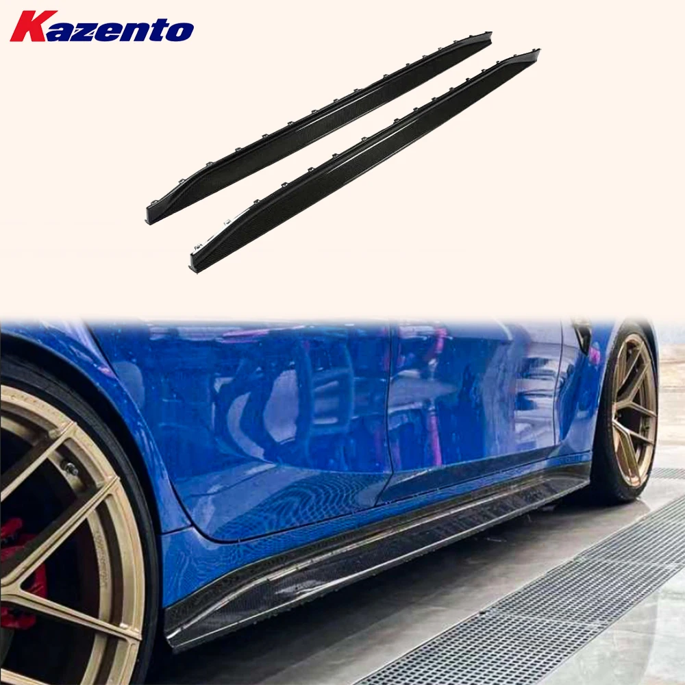

For BMW M3 G80 2020-2024 4 Door Carbon Fiber 3D Style Side Skirts Extensions Pair