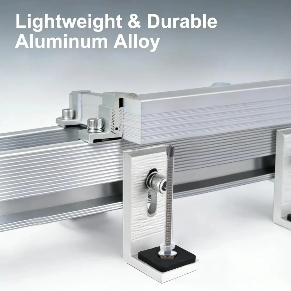 Premium 8PCS Heavy‑Duty Aluminum L‑Foot Solar Mounts Complete With Screws And Full Installation Accessories