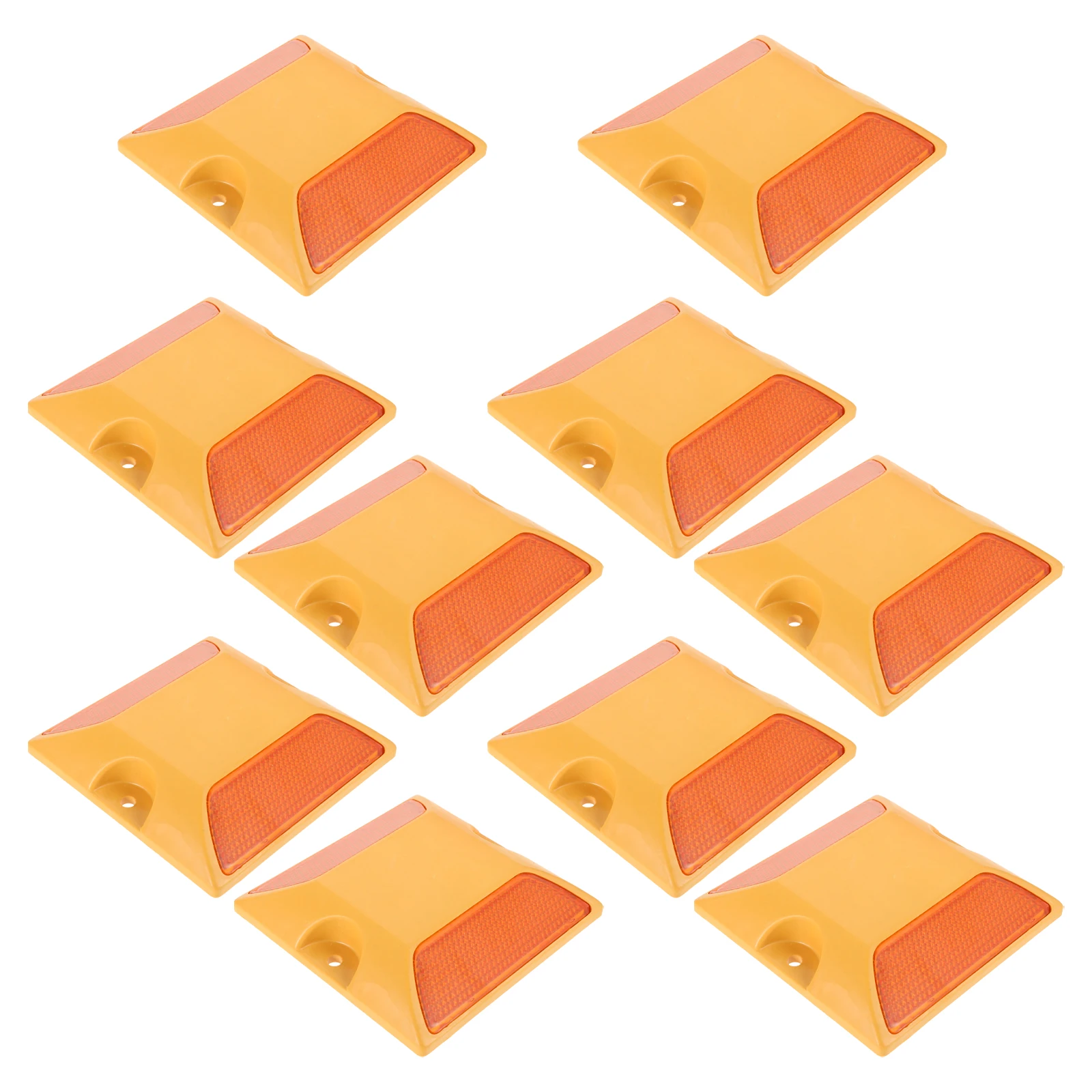 10Pcs Traffic Reflective Plastic Dualsided Highway Road Signs Pavement Trail Marking Reflector