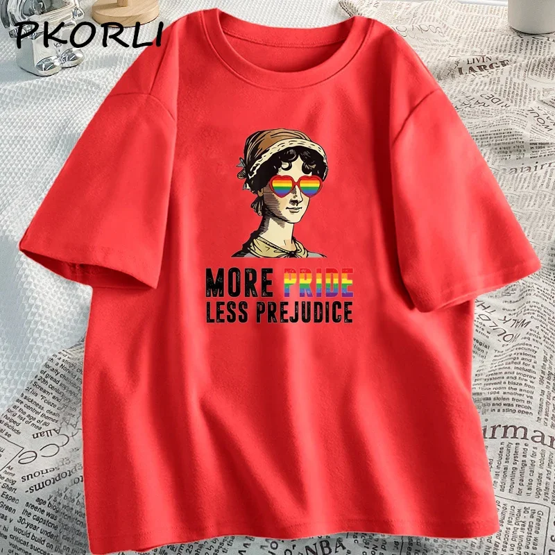 More Pride Less Prejudice T-shirt Women Lgbt Pride T Shirt Gay Proud Ally Pride Month Ba Kind Tees Csual Cotton O Neck Tops