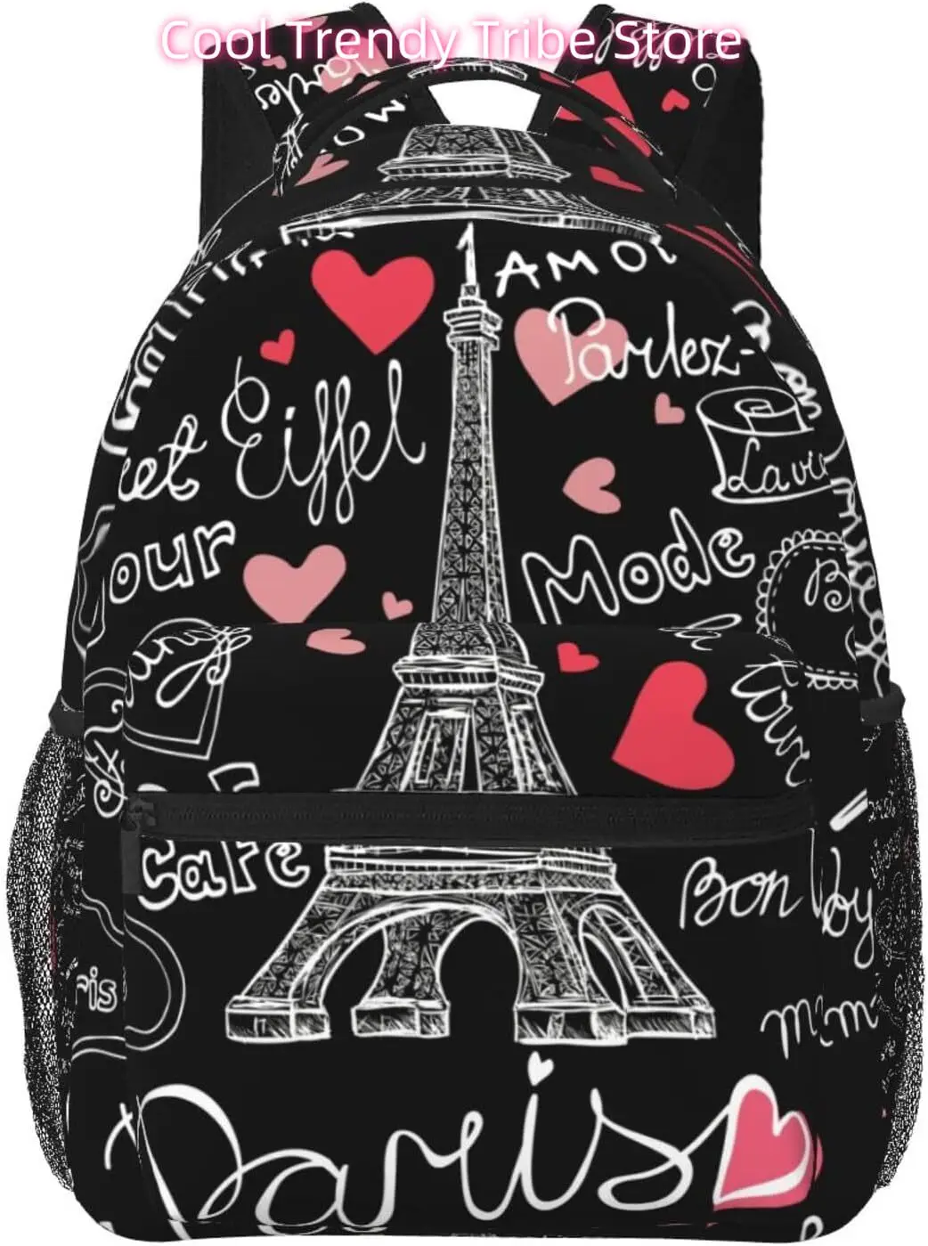 

Сумка для ноутбука «Снова в школу» Paris Tower Love Heart Легкий рюкзак для ноутбука Легкий универсальный дорожный повседневный рюкзак Unis