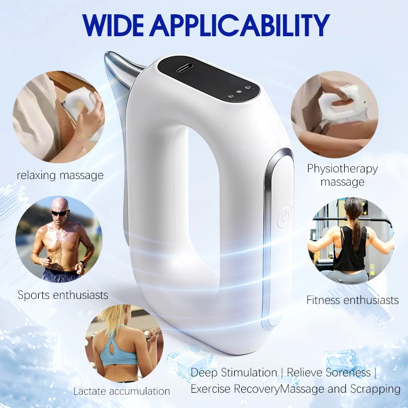 Raspador de Fascia eléctrico, masajeador EMS, Micro compresión actual, vibración muscular, relajación, levantamiento corporal, cuchillo de masaje para raspar