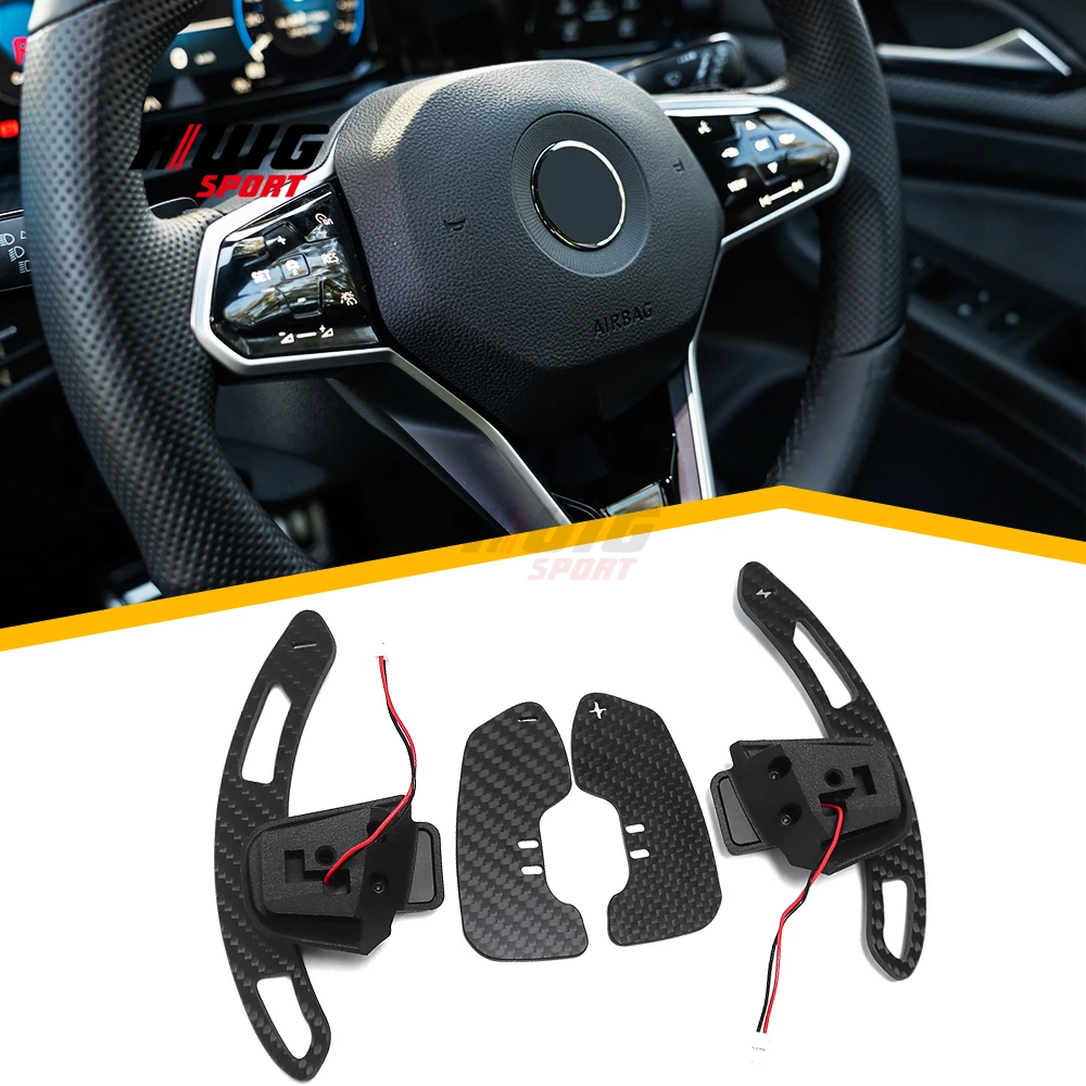 

For VW Golf 8 MK8 GTI / R / R line 2021-2023 Replacement Carbon Magnetic Shift Paddle Steering Wheel Paddle Shifter Cover Trim