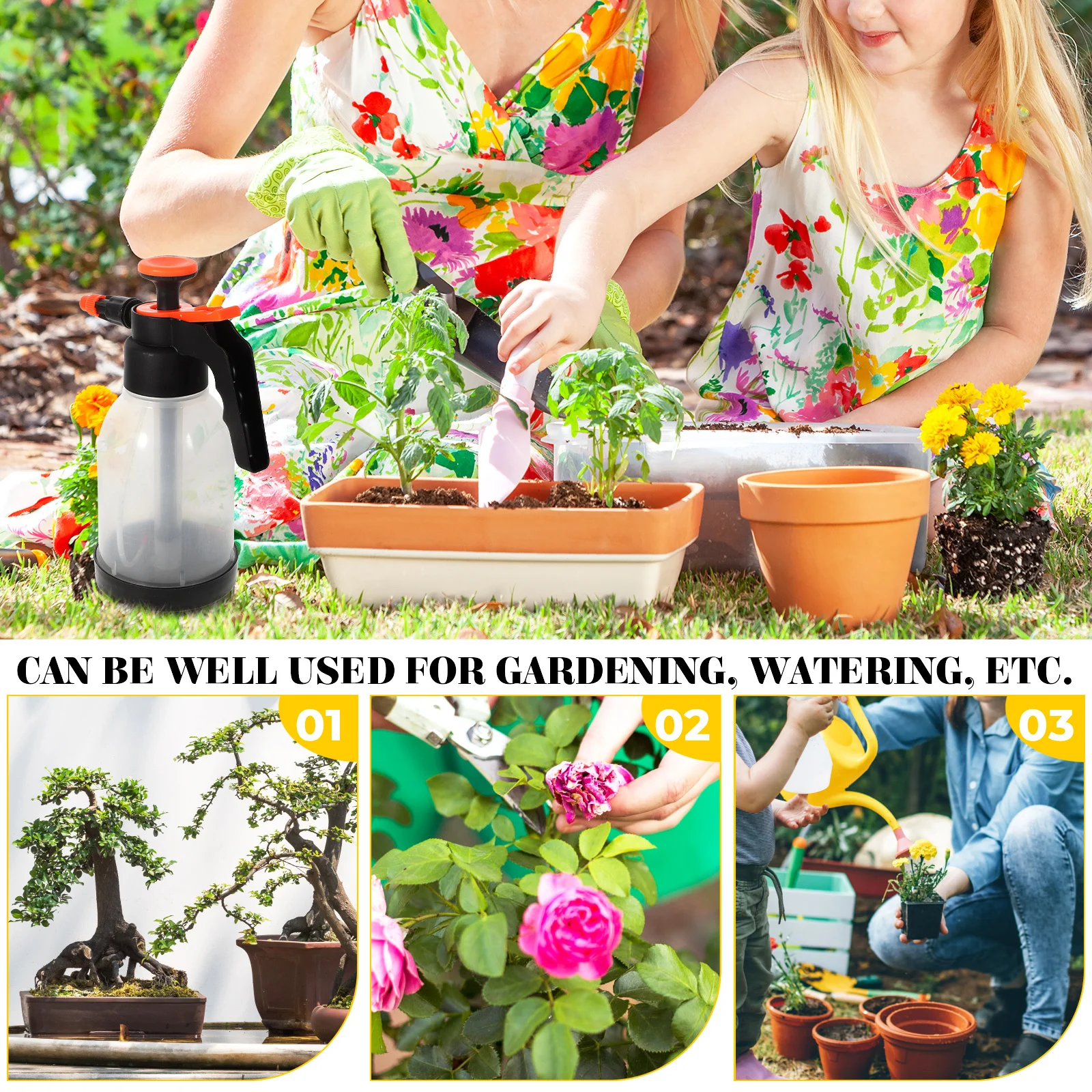 

1Pcs High Spray Bottle Safe Simple Operation Useful for Flower Sprinkler Gardening Tool Garden Water Bottle