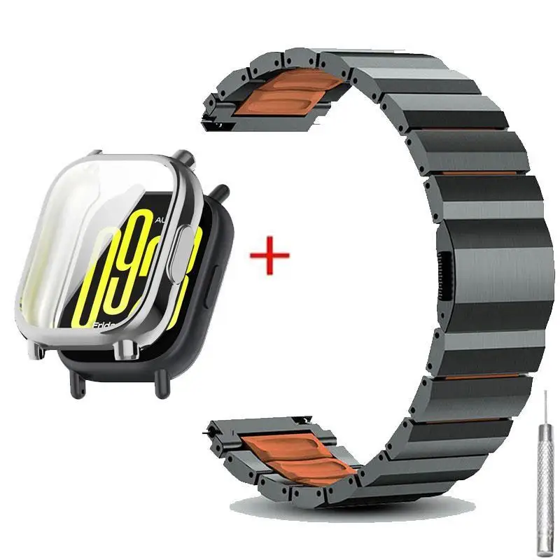 PC Case + Metal Strap for Redmi Watch 6/5/4 3Active 5Active 3Lite 3Active for Xiaomi Mi Band 9 Pro 8 Pro Replaceable Wristband