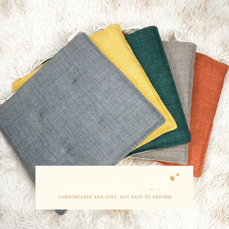 

Square Linen Seat Cushion, Dining Chair Cushion, Summer Buttocks Cushion, Breathable and Lightweight Office Seat Cushion 방석