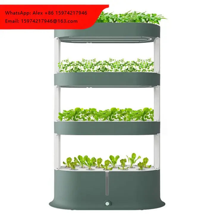 Farm Hydroponic Indoor Growth Tower Automatic Hydroponic System Vertical Garden Mini Aeroponic Home Intelligent Led Light